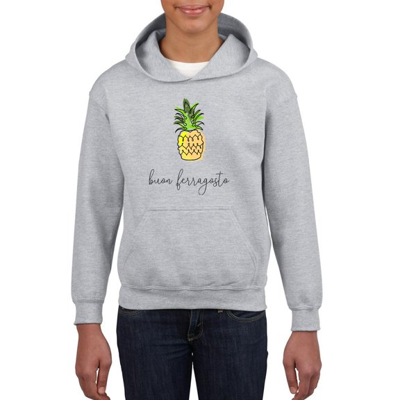 Buon Ferragosto Pineapple Doodle Hoodie Juniors -Image by Shutterstock, Medium