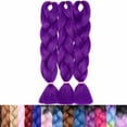 thumbnail image 3 of SEGO Ombre Jumbo Braiding Hair Extensions Colored Hair Weave Synthetic Crochet Twist Box Braid Hair Black/Pink/Blue/Purple Fake Hair Extension for Women, 3 of 8