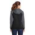 thumbnail image 3 of Sport-Tek LST236 Ladies Sport-Wick Varsity Fleece Full-Zip Hooded Jacket, Black/ Dark Smoke Grey, XL, 3 of 3