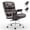 Brown, variant on Top Grain Leather Office Desk Chair, Mid-Back Executive Ergonomic Swivel Chair with Aluminum Arms, Thick Plush Cushion & Lumbar Support, Quiet Rolling Wheels, Reclining Business Office Chair