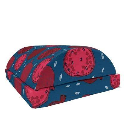 

Fruit Foot Rest Natural Theme Pomegranates Pattern Healthy Organic Repetitive Pattern Non-Slip Backing Ergonomic Memory Foam Leg Support for Office Night Blue and Raspberry by Ambesonne