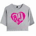 thumbnail image 3 of AJ Lee Merch Heart Logo T-Shirt For Women&Girls Midriff Short Sleeve Summer Clothing Vest Tee, 3 of 5