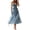 Light Blue, variant on Women's Cutout Square Neck Midi Cami Dress with Ties and Ruched Backless Fit 95% Polyester 5% Spandex Imported Easy Care