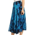 thumbnail image 3 of Sakkas Justina Womens Dance Midi Full Circle Tie-dye Skirt with Elastic Waist - Turquoise - One Size Regular, 3 of 5
