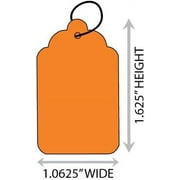 Fluorescent Orange #5 (1.0625" X 1.625") Merchandise Tag with String. Case of 2,000 Tags.