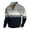 Navy, variant on Men's Flag Print Stand Collar Sweatshirt with 3 Buttons, Outdoor Casual Button Front Pullover for Spring Fall,Brown,L