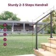 Zenicham 3 Step Handrails for Outdoor Steps, Fit 2 or 3 Steps Outdoor