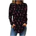 thumbnail image 2 of Fashion Printed Long Sleeve Shirt for Women 2024 Summer Casual Round Neck Pullover Loose Blouse Ethnic Style Retro Printed Shirts Tops Gift for Women Up to 65% off, 2 of 6