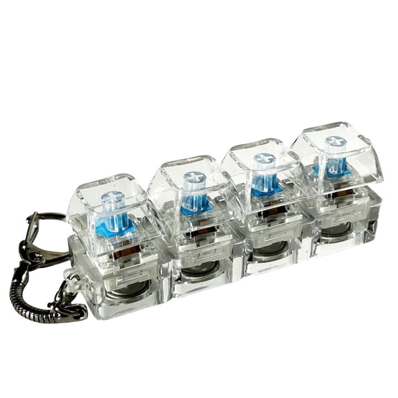  Keyboard Fidget Keychain 4 Keys Decompression Toys with No LED Light