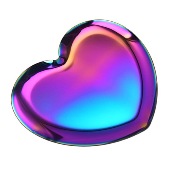 YongCo Stainless Steel Key Tray Rings Holder Heart Shaped Jewelry Plate Small Trinkets Dish Decorative Tray for Home Decor