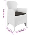 thumbnail image 4 of vidaXL 7 Piece Outdoor Dining Set Plastic White Rattan Look, 4 of 5