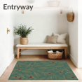 thumbnail image 3 of ODIKA 4'x6' Machine Washable Non-Slip Area Rug, Woodland Evergreen Entrance Natural Seasonal Foliage Decoration High Traffic Rug with Pad, Green, 622106, 3 of 8