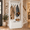 Cream White, variant on 28” Entryway Hall Tree, Entryway Bench With Four Double Hooks, Coat Rack With Storage Compartments For Mudroom And Hallway, Gray
