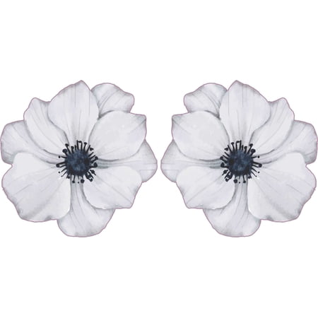 StickerTalk Mirrored Grey Flower Stickers, 3 inches x 3 inches