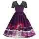thumbnail image 5 of Moda mujer estampado empalme cultivo de encaje tipo grande vestido de fiesta de noche Fridja  qw440, 5 of 9