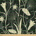 thumbnail image 2 of Ambesonne Art Nouveau Fabric by the Yard Upholstery, Mother Nature Blossoms, 2 Yards, Black and Ivory, 2 of 5