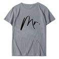 thumbnail image 2 of FASHOFT Couples Tshirt for Men Love Hearts Letter Print Tee Top Valentines Day Matching Shirts for Couple Grey L, 2 of 5