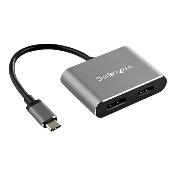 StarTech.com USB C Multiport Video Adapter, 4K 60Hz USB-C to HDMI 2.0 or DisplayPort 1.2 Monitor Adapter, USB Type-C 2-in-1 Display Converter HDMI/DP HBR2 HDR, Thunderbolt 3 Compatible - USB-C 2 in 1 Adapter (CDP2DPHD) - Adapter - 24 pin USB-C male to HDMI, DisplayPort female - 8.1 in - space gray - 4K support, active