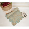 thumbnail image 5 of Rectangle Rug Natural Jute Rug Hand Braided Beige and Turquoise Border Color Area Rug, 5 of 5