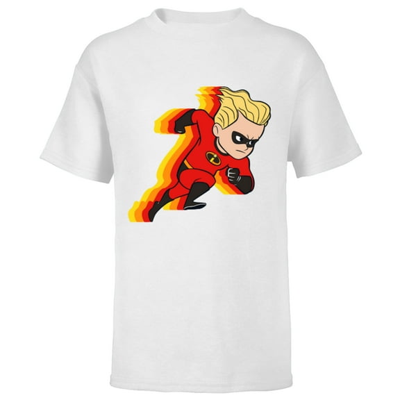 Disney Pixar Incredibles Dash Parr Running T-Shirt - Short Sleeve T-Shirt for Kids - Customized-White