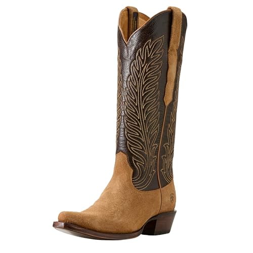 10060768 ARIAT WOMEN YELLOWSTONE ARENA DIRT WESTERN TAN ROUGHOUT/TOFFEE CRUNCH