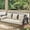 Beige, variant on Mvpipi 3 Seat Hanging Porch Swing, Patio Swing Bench with Cup Holders & 3 Back Cushions, Swing Chair with Chains for Deck Garden Backyard,Beige,60-Inch Width,Metal Seat((Blue)