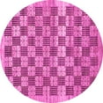 thumbnail image 1 of Ahgly Company Indoor Round Checkered Pink Modern Area Rugs, 4' Round, 1 of 4