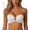 thumbnail image 2 of ibiyuan Front Closure Bras for Women Strapless Bra with Detachable Shoulder Straps Non Slip Push Up No Underwire Bandeau Bras, 2 of 4