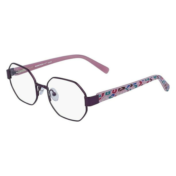NEW MARCHON JR M7001 505 Plum Octagon Eyeglasses 46mm with Case