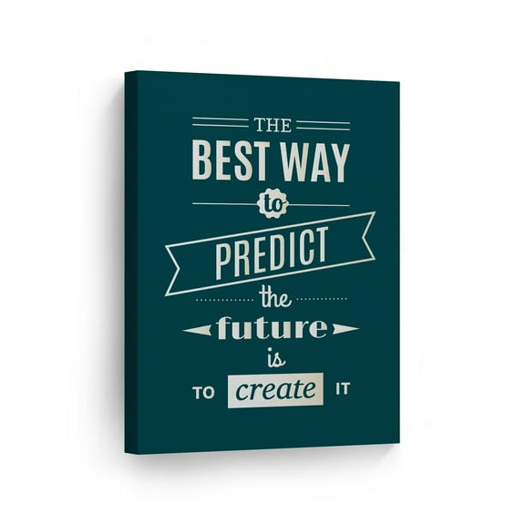 Smile Art Design The Best Way to Predict The Future is to Create It Lettering Motivational Canvas Wall Art Inspirational Wall Art Entrepreneur Quote Print Modern Office Decor Gift 40x30