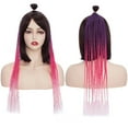 thumbnail image 5 of Benehair 12 Strands Twist Box Braids Ponytail Bright Pigtail Hair Extensions Dreadlocks Kanekalon Crochet Braids for Women 24" Purple+Rose+Pink, 5 of 5