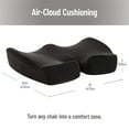 thumbnail image 3 of Mind Reader Air-Cloud Memory Foam Seat Cushion, Ergonomic Support for Lower Back, 18"L x 16.75"W x 4"H, Black, 3 of 7