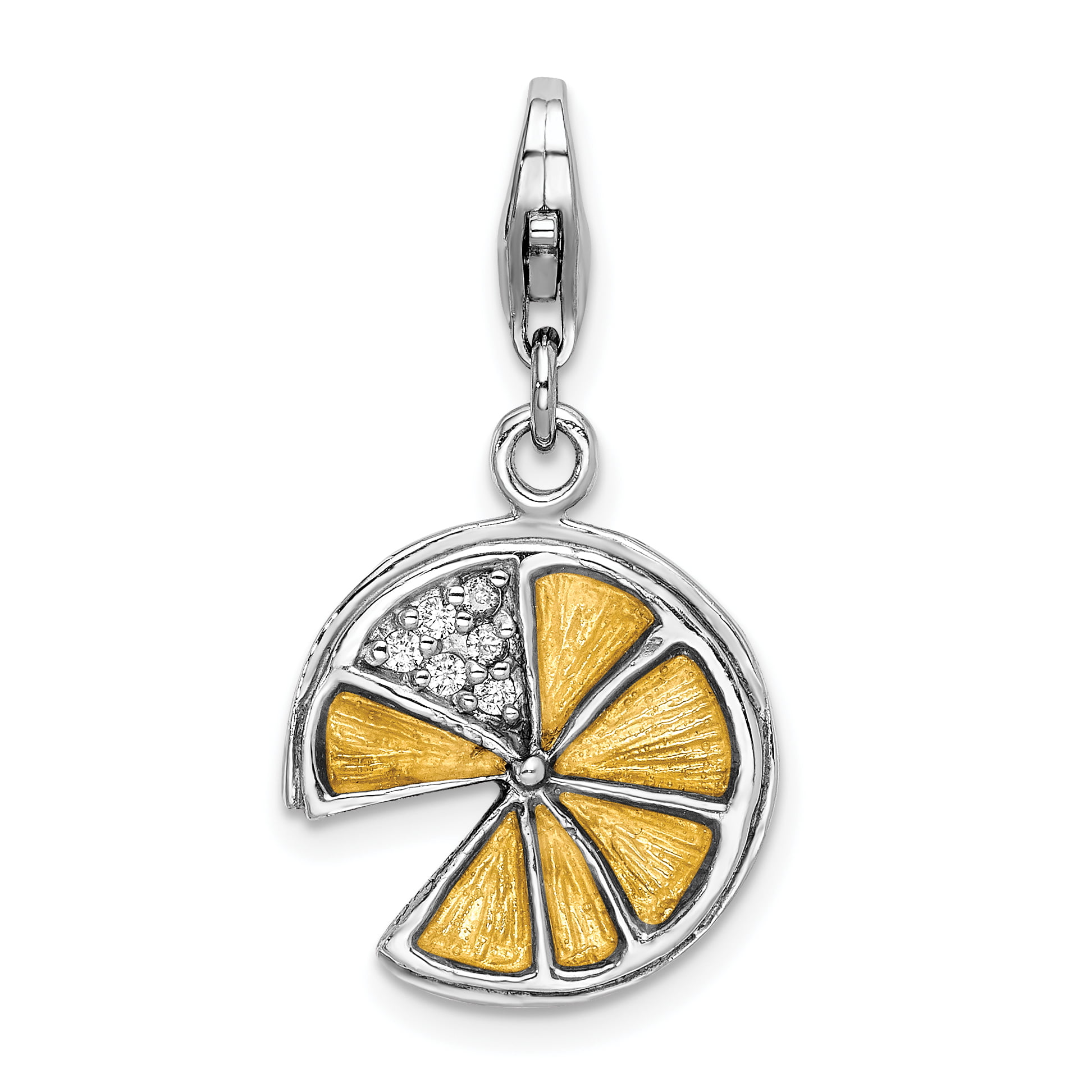 Silver Yellow Plated 3-D Trolly Charm 15mm 
