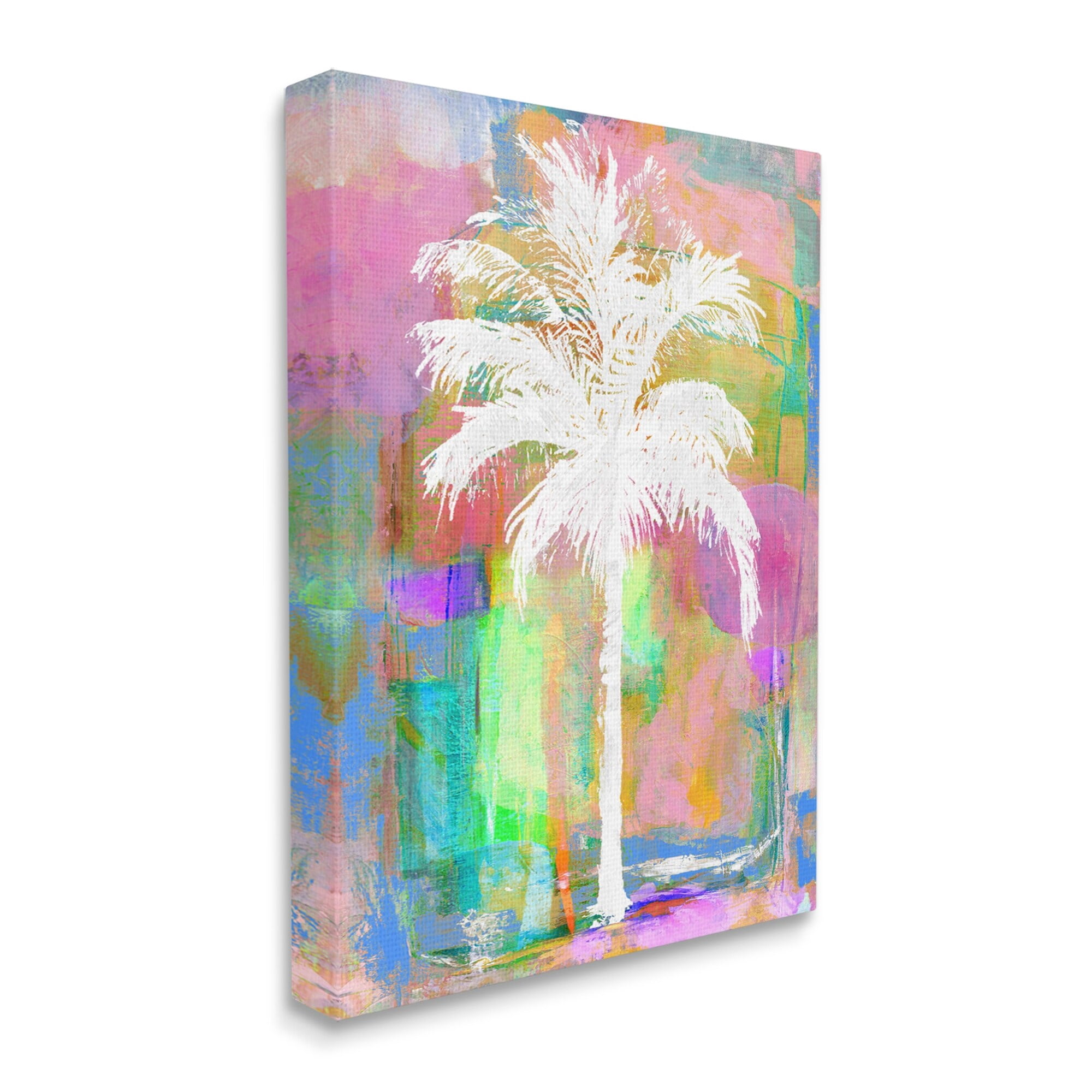 Stupell Industries Modern Palm Tree Silhouette Vivid Blocked Hues Painting Gallery Wrapped Canvas Print Wall Art, Design by Kristen Dew