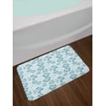 thumbnail image 2 of Hawaii Bath Mat, Flower Silhouettes Spring Season Faded Floral Arrangement Blooming Nature, Plush Bathroom Decor Mat with Non Slip Backing, 29.5" X 17.5", Pale Blue Turquoise, by Ambesonne, 2 of 2