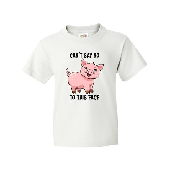 Inktastic Cant Say No to This Face- Cute Pig Youth T-Shirt