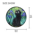 thumbnail image 5 of 36.2 Inch Round Floor Mat Black Cat and Irises Carpet Decor Rug for Living Room Bedroom, 5 of 6