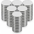 thumbnail image 1 of 60 imanes de neodimio redondos de 10 mm de diámetro y 2 mm de grosor, potente tracción de 200 g (un imán pequeño) para colgar papel, archivos, fotos y recetas en un marco magnético o en el, 1 of 5