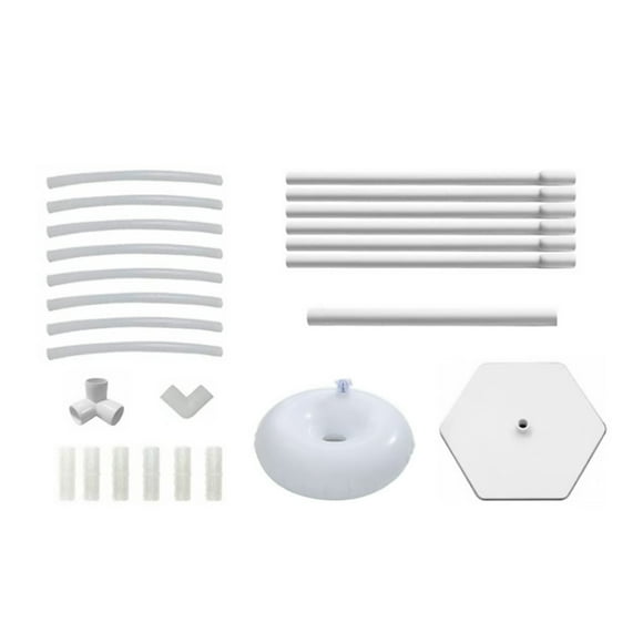 Kit d'Arche de Ballons en Forme de Cœur avec Base Stable Remplissable d'Eau pour Décoration de Fête PVC Blanc