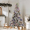 thumbnail image 6 of 7.5FT Pre-lit Christmas Tree, Artificial Snow Flocked Full Prelighted Tree with 480 LED Lights and 1117 PVC Branches Tips, Foldadble Metal Tree Stand, Spruce Christmas Tree for Home, Office, Holiday, 6 of 6