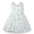 thumbnail image 1 of Hope & Henry Girls' Frill Neck Dress | Green Floral, 1 of 3