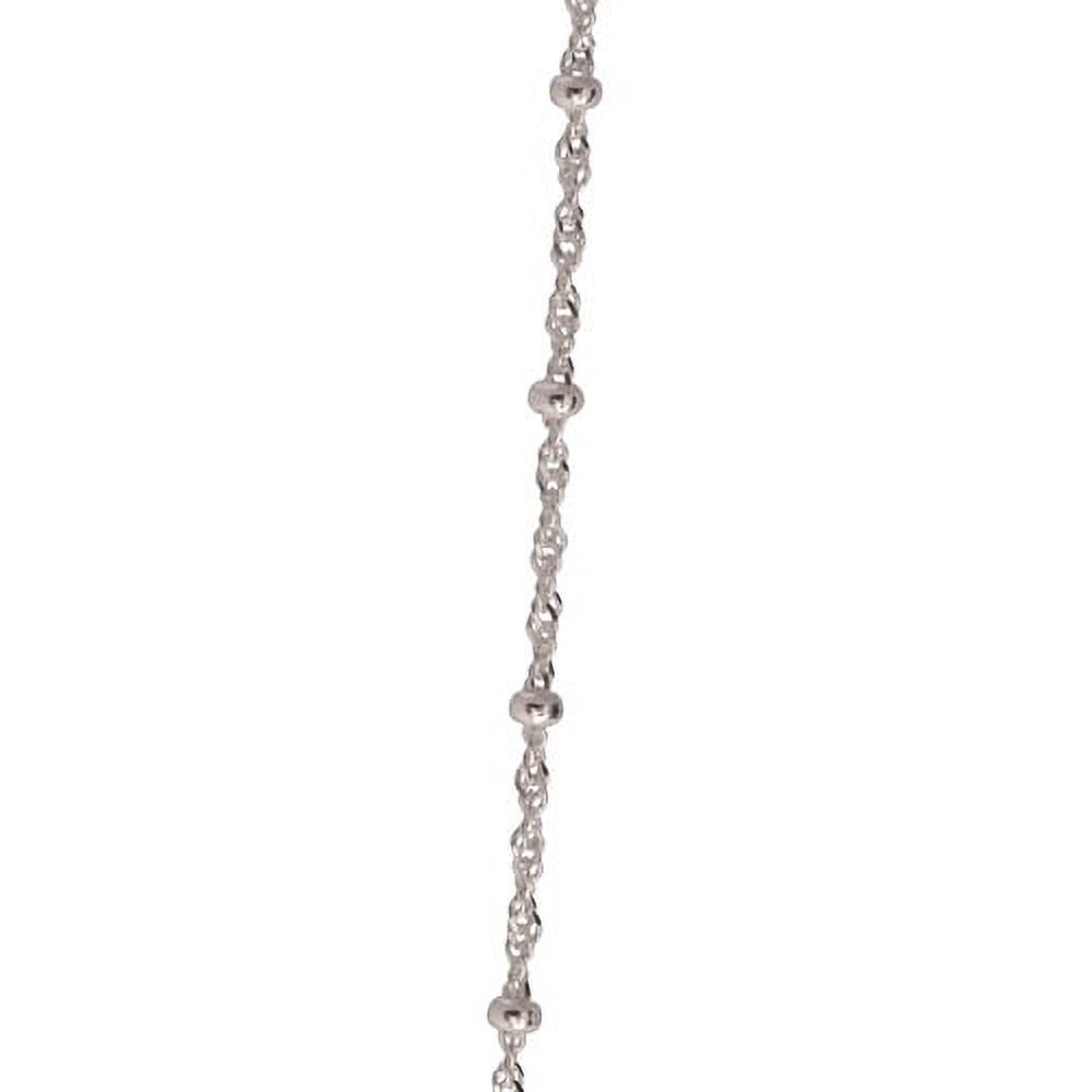 Women's Sterling Silver Singapore Bracelet with Beads