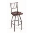 thumbnail image 3 of 410 Jackie 25" Swivel Counter Stool with Anodized Nickel Finish and Natural Oak Seat, 3 of 7