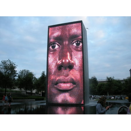 11 Man Water Station - LAMINATED POSTER Water Faces Fountain Man Millenium Park Chicago Poster Print 11 x 17