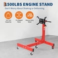 thumbnail image 2 of 1500 LBS Engine Stand Heavy Duty Foldable Rotating Engine Stand with 360 Head 4 Adjustable Arms and 5 Casters for Auto Repair Red, 2 of 7