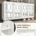 thumbnail image 5 of Buffet Cabinet, TV Stand with Adjustable Shelves, 4-Door Mirror Hollow-Carved, Storage Cabinet Entertainment Center TV Console Table, 5 of 8