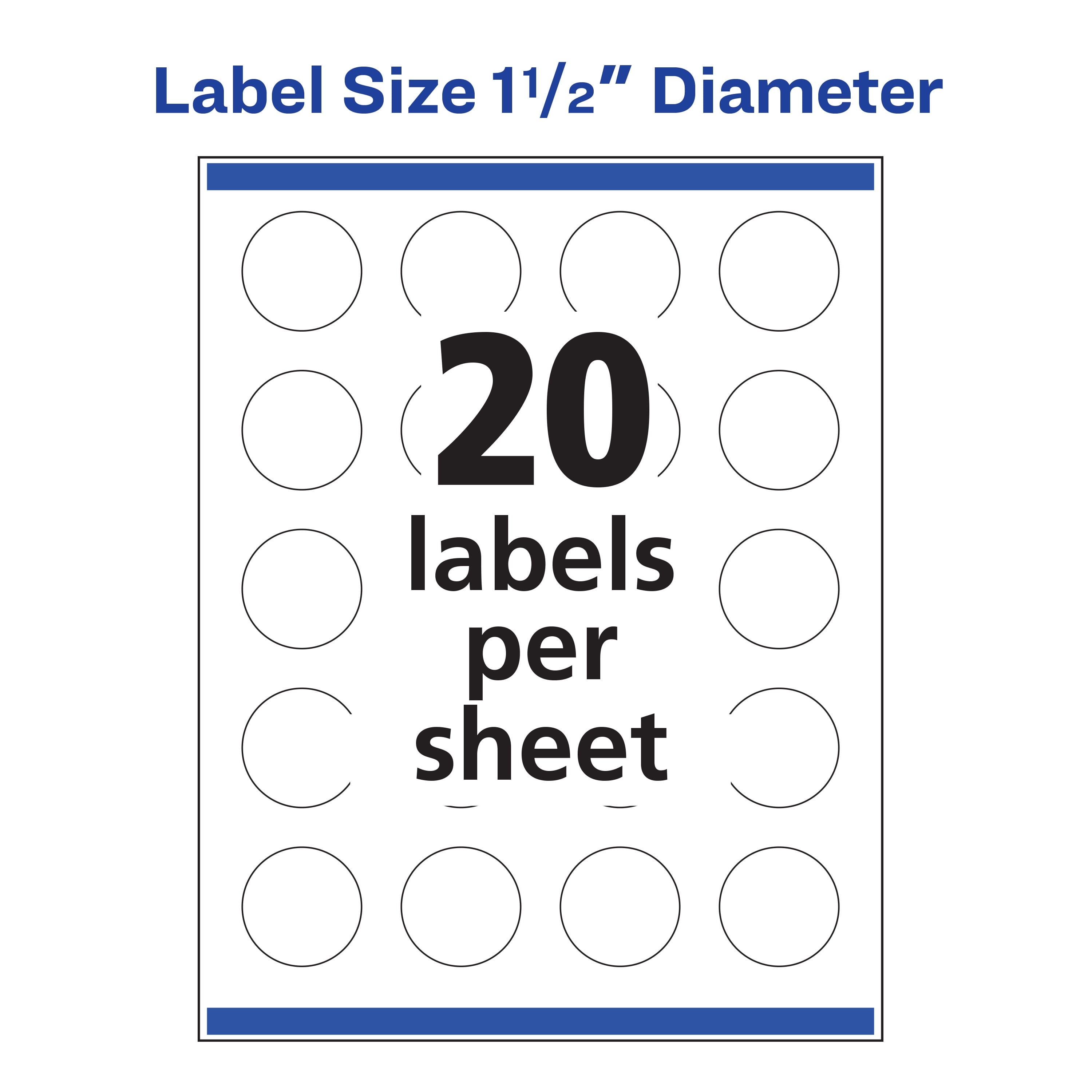 1.5 Round Circle Labels - SL125