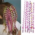 thumbnail image 1 of Guardurnaity 6 unidades/juego de diadema en espiral para niñas y niños con colgante, banda para peinado Multicolor, rendimiento trenzado Cuidado del cabello Rosa, 1 of 6