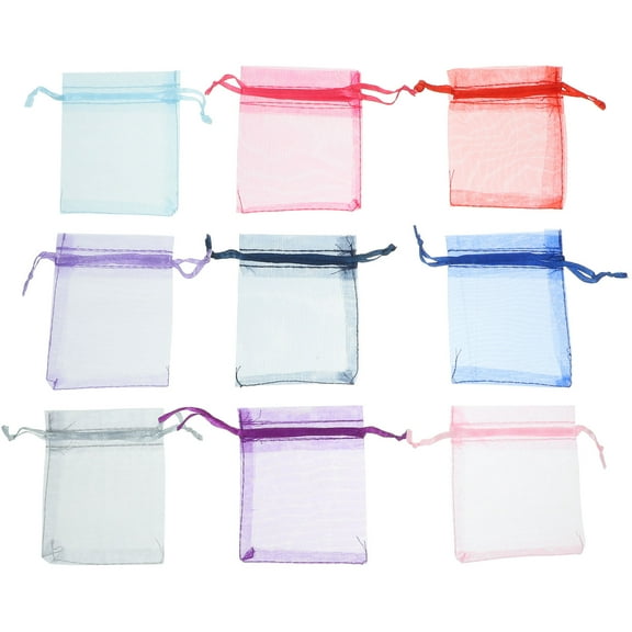 Raindrops 100 Pcs Mini Mesh Bags Drawstring Gift Small 2x3 Sheer Organza Shopping