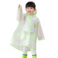 thumbnail image 1 of Children‘s Boys Girls Dinosaur Rainbow Printed Button Rain Jacket Hooded Windproof Raincoat, 1 of 7